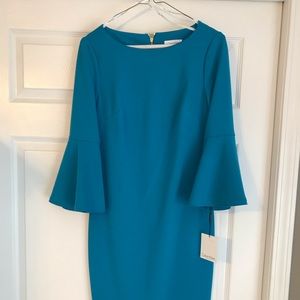 Calvin Klein Aqua Flutter Sleeve Dress